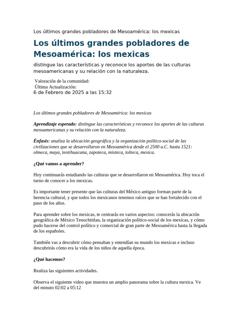 Organización Social De Los Mexicas Pdf Mesoamérica Cultura De Las