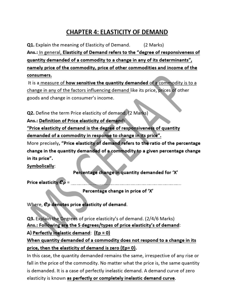 New, Chap 4, ELASTICITY OF DEMAND | PDF | Elasticity (Economics) | Demand