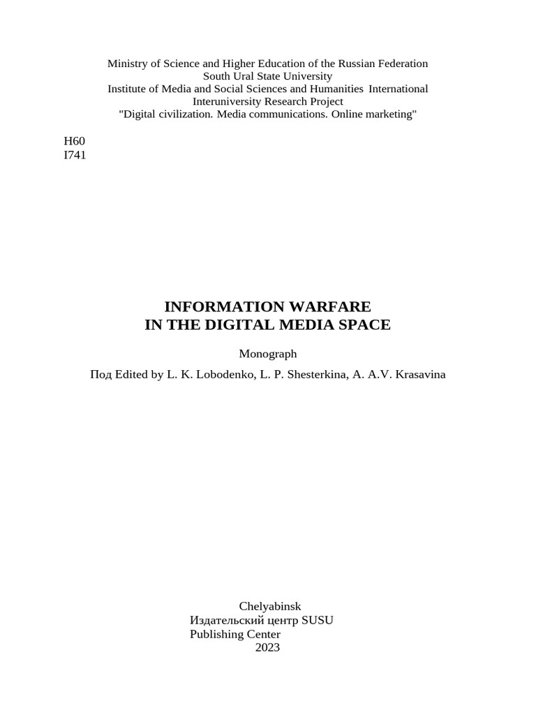 Information Warfare in Digital Media | PDF | Information | Propaganda
