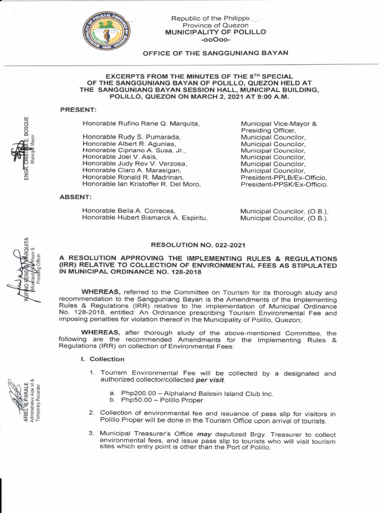 Resolution No. 022 2021 | PDF