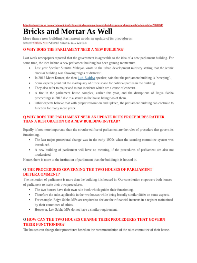 Bricks and Mortar As Well | PDF | Committee | Member Of Parliament