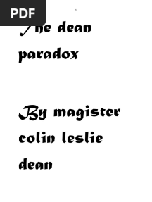 The Dean Paradox: science, mathematics, philosophy, Zeno