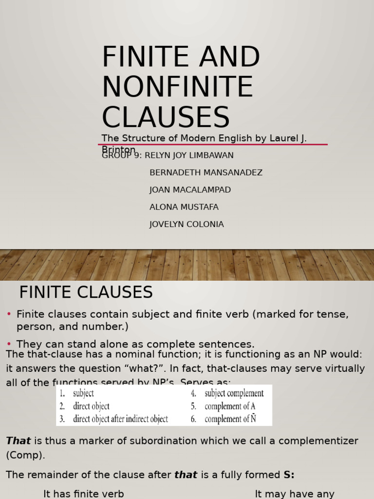 Finite vs Nonfinite Clauses Explained | PDF | Clause | Verb