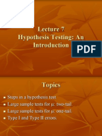 Hypothesis Testing An Introduction