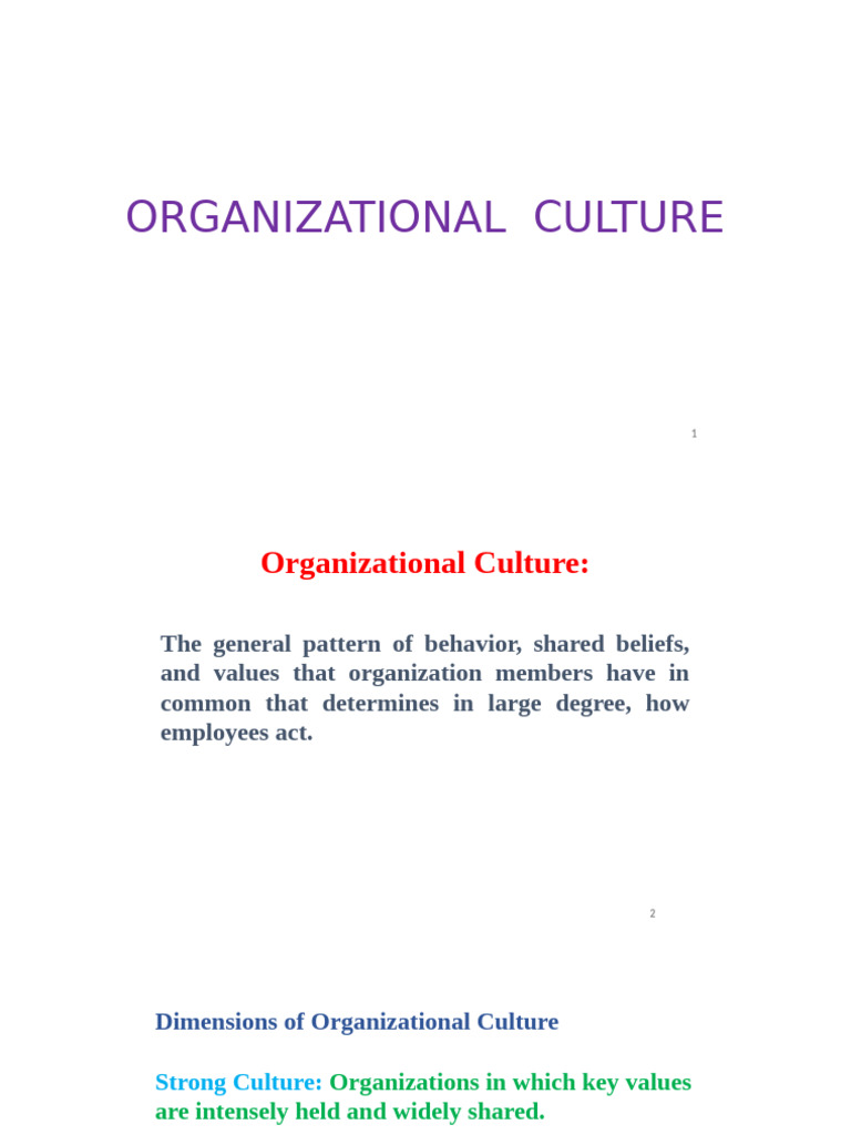 Understanding Organizational Culture | PDF | Leadership ...