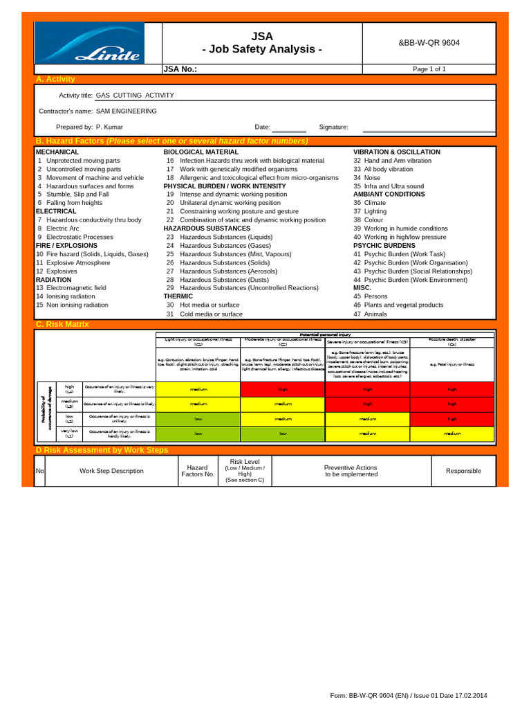 Gas Cutting Activity Safety Protocol | PDF | Hazards