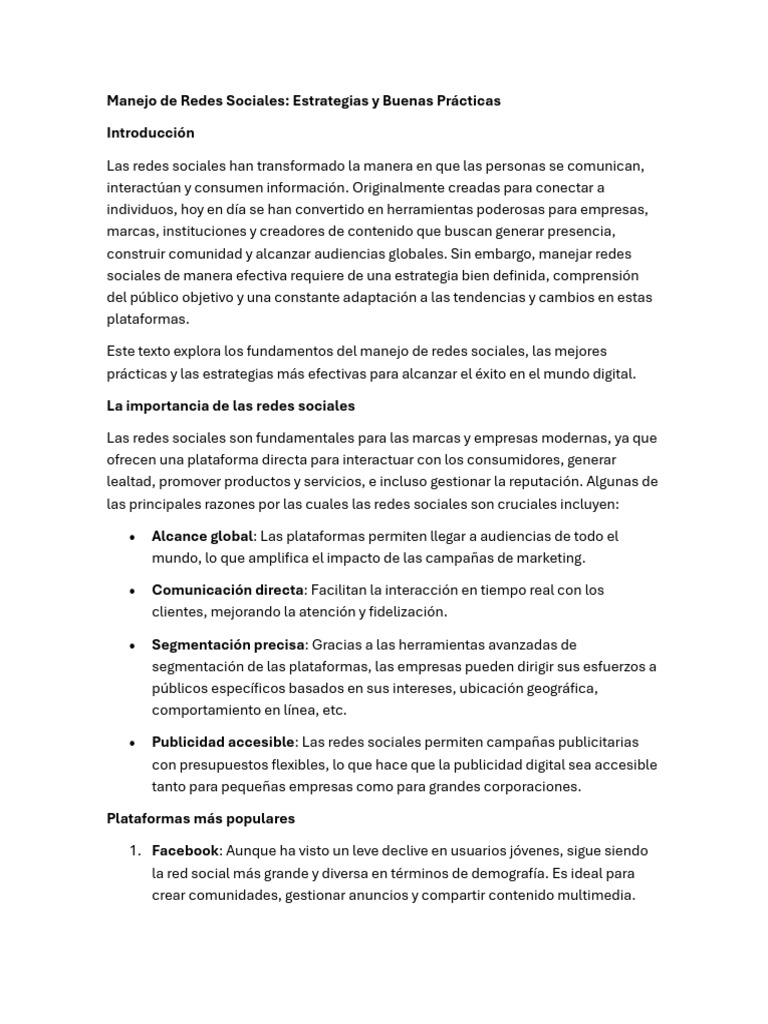 Estrategias Efectivas en Redes Sociales | PDF | Servicio de redes ...