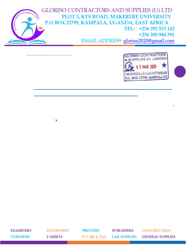 Gloriso 2025 Mock Exam Invitation | PDF