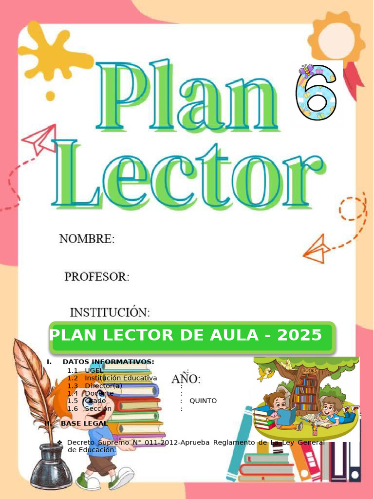 Plan Lector 2025 para Inicial 4 Años | PDF | Salón de clases | Aprendizaje