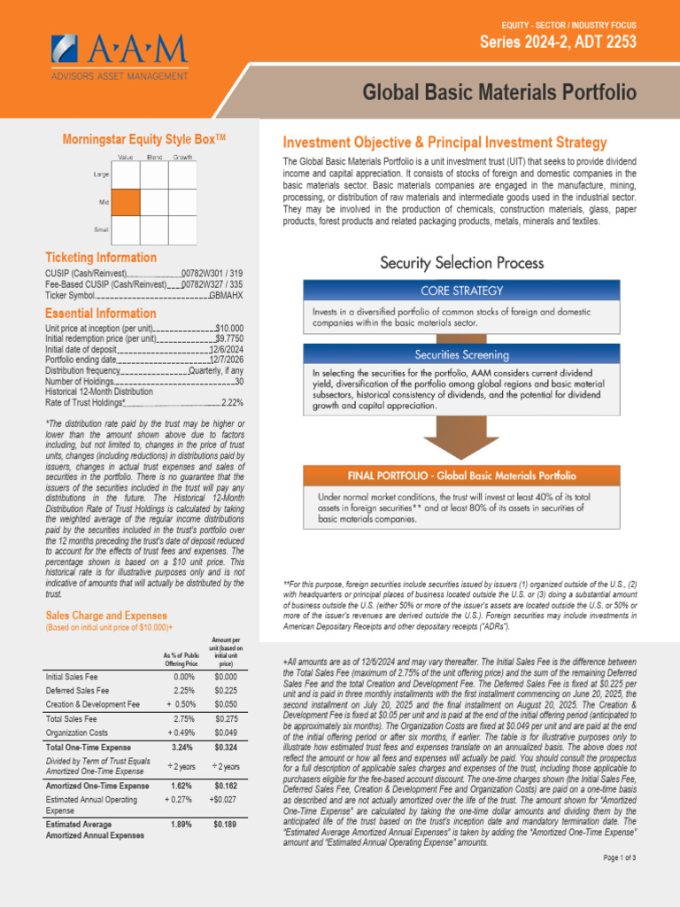 Global Basic Materials Investment Trust | PDF | Investing | Securities ...
