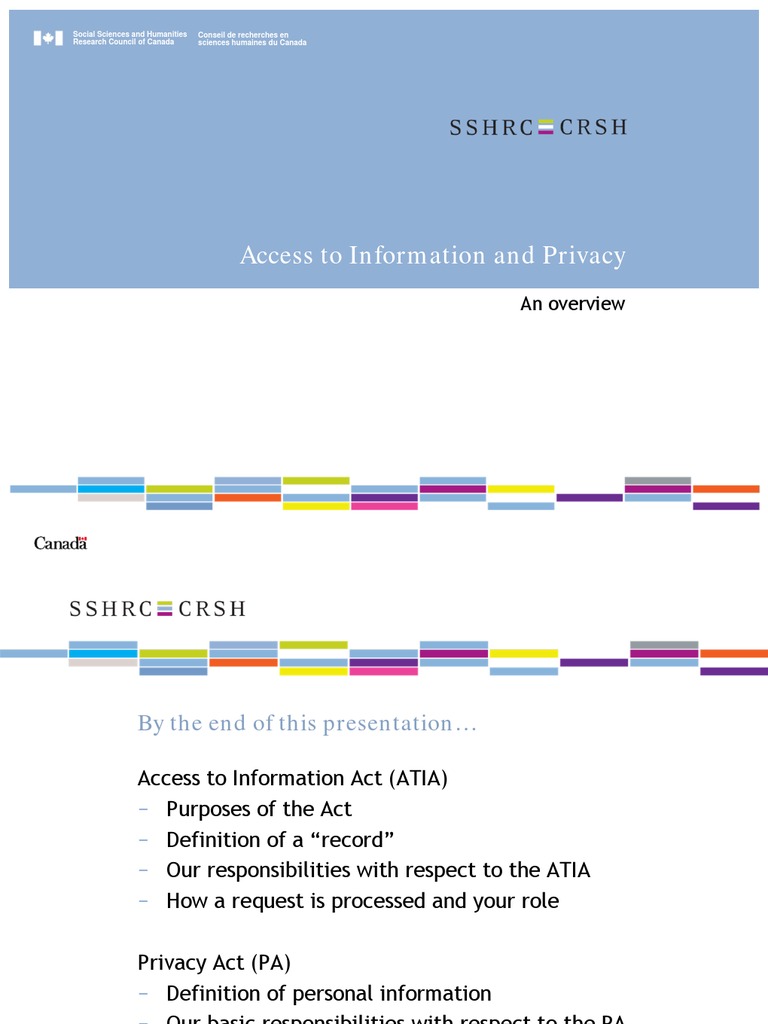 Access to Information and Privacy Overview | PDF | Personally ...