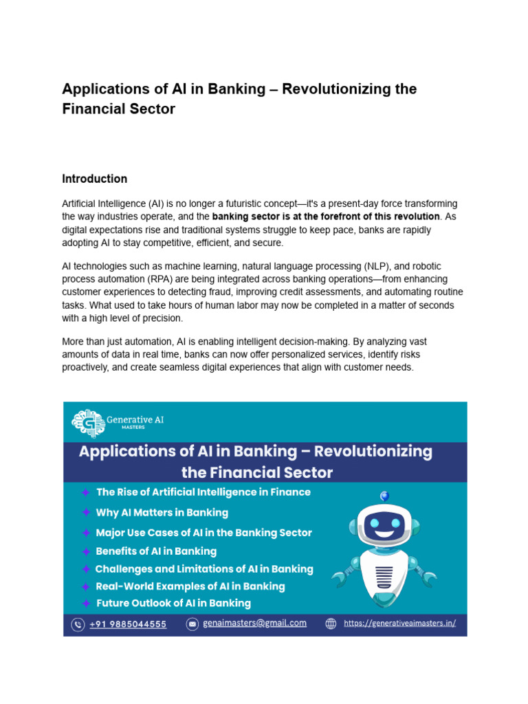 AI Transforming Banking Operations | PDF | Artificial Intelligence ...