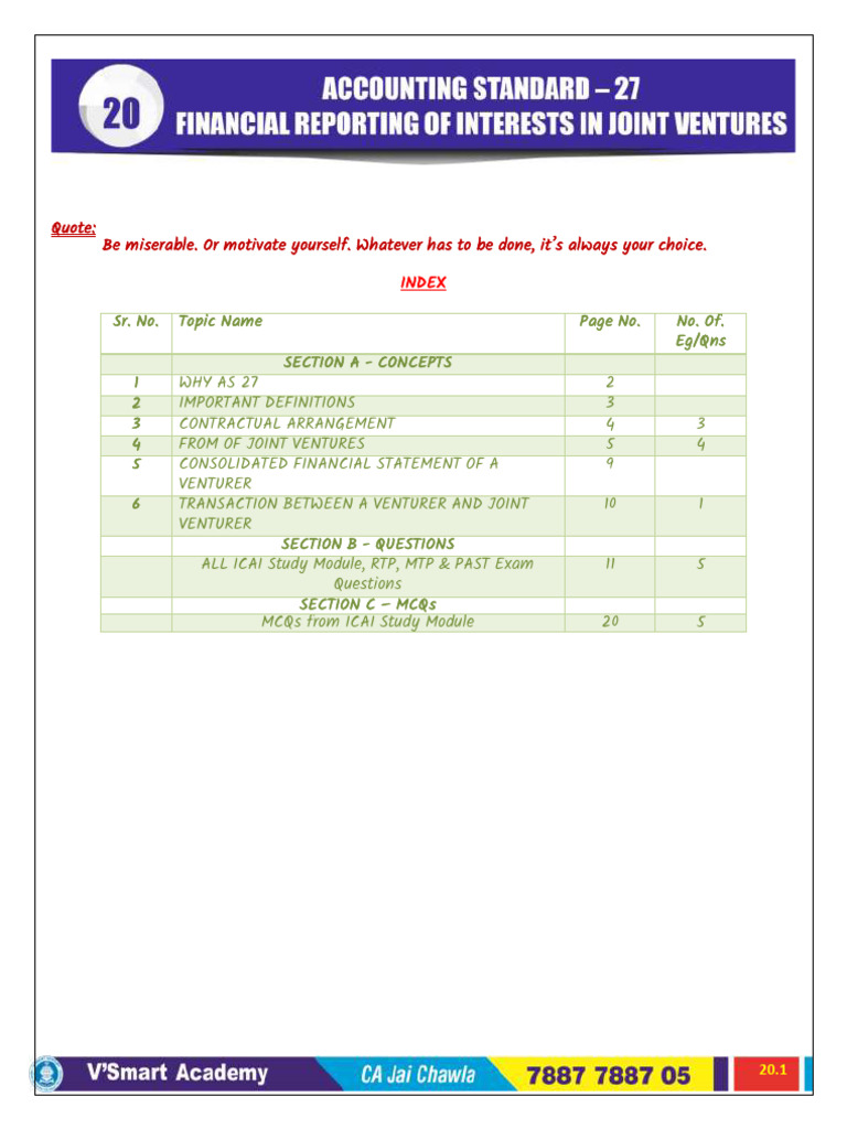 Understanding Joint Ventures and AS 27 | PDF | Expense | Consolidation ...
