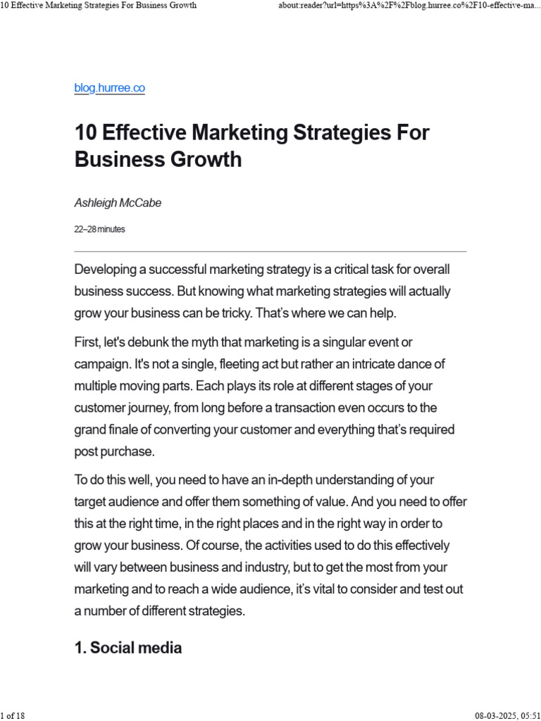 10 Marketing Strategies for Business Growth | PDF | Search Engine ...