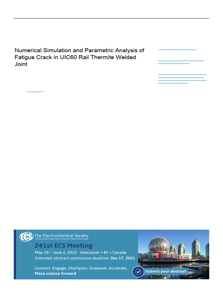 Numerical Simulation and Parametric Analysis of Fa | PDF | Strength Of ...