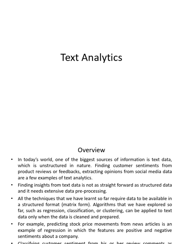 Text Analytics: Sentiment Classification Guide | PDF | Applied Mathematics
