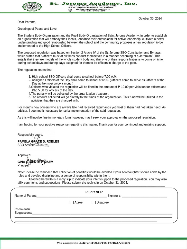 New Regulation for SBO Officers at SJA | PDF | Justice | Crime & Violence