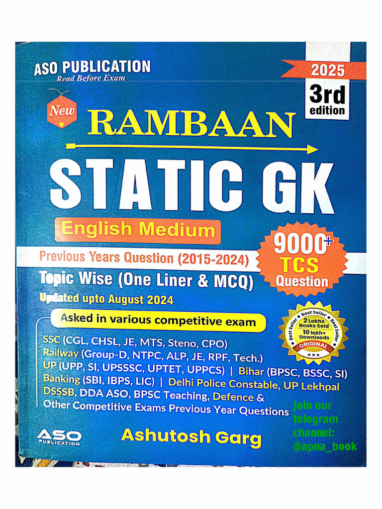 Ramban Static GK 2025 3rd Edition in English ASO | PDF
