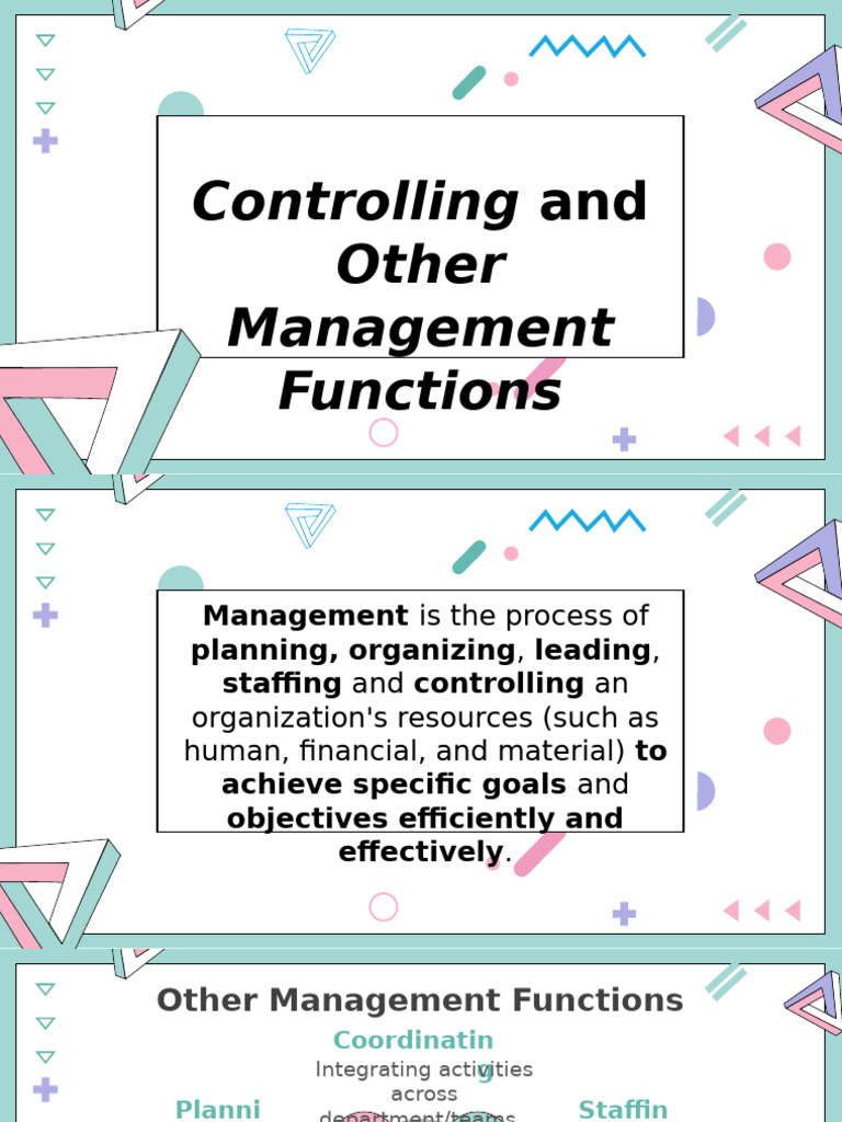 Controlling and Other Management Functions Types and Strategies of ...