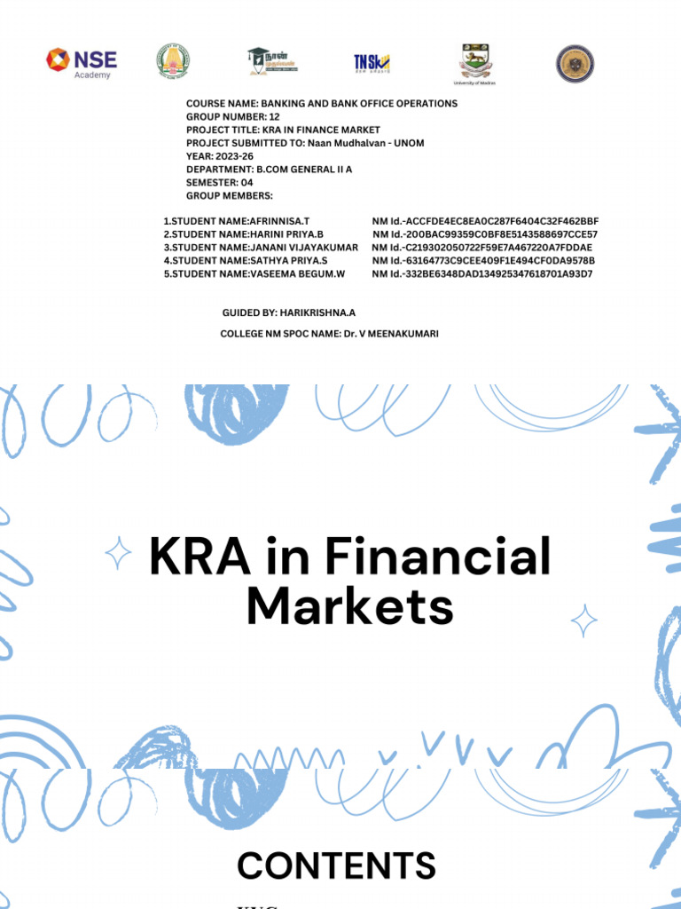 KRA in Financial Markets - 20250321 - 090218 - 0000 | PDF