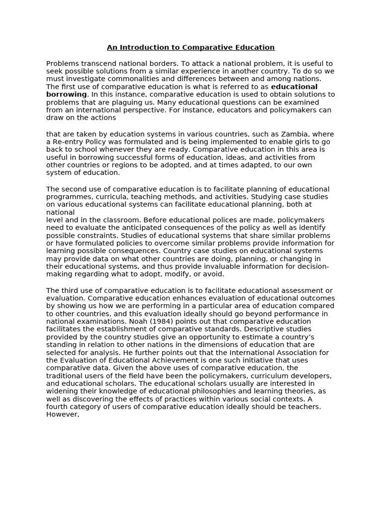 Understanding Comparative Education | PDF | Methodology | Social Sciences