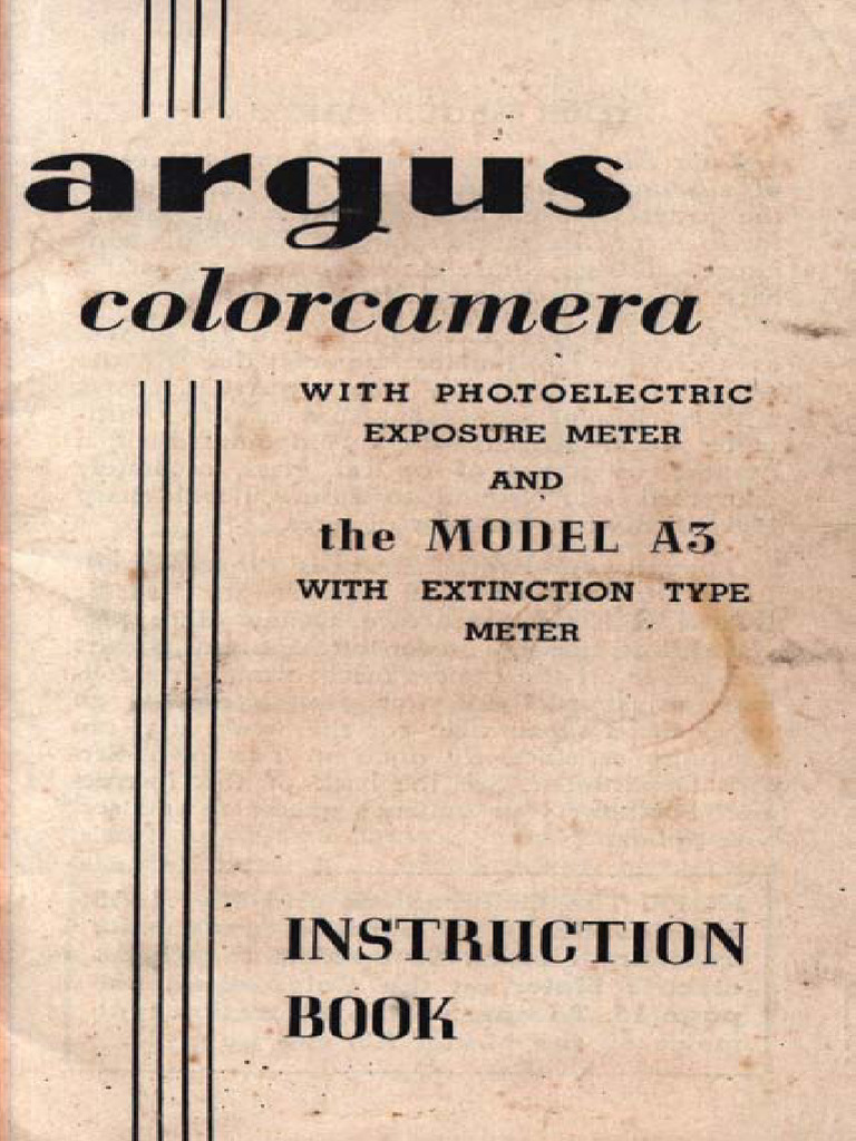 Argus Camera Model A3/A5 Guide | PDF | Shutter (Photography) | Camera