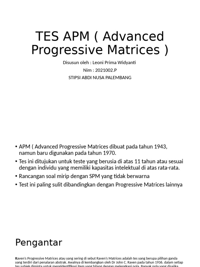 Panduan Lengkap Tes APM | PDF