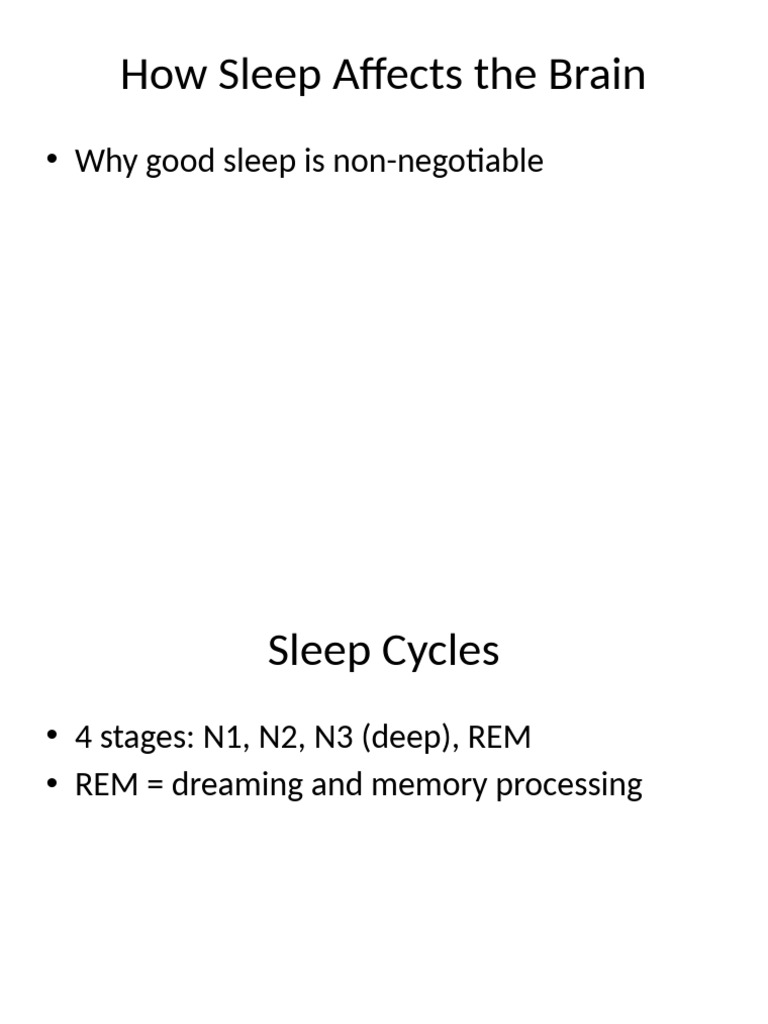 Impact of Sleep on Brain Function | PDF