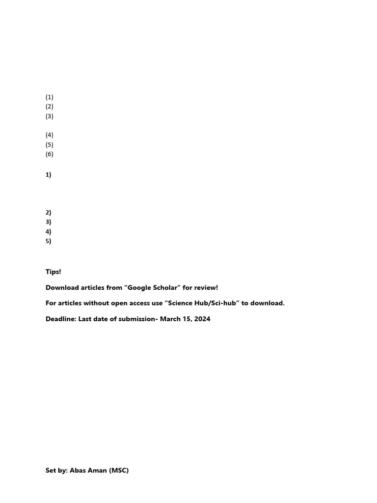 Article Review Assignment Guide | PDF