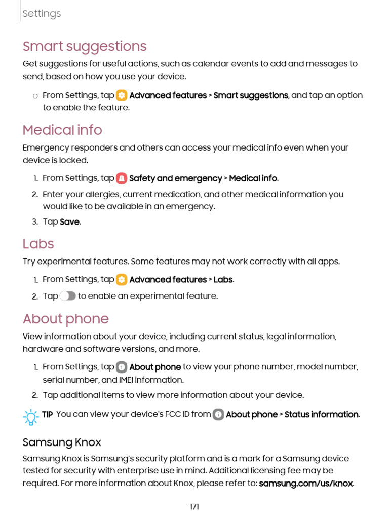 Samsung Device Features and Settings Guide | PDF | Federal ...