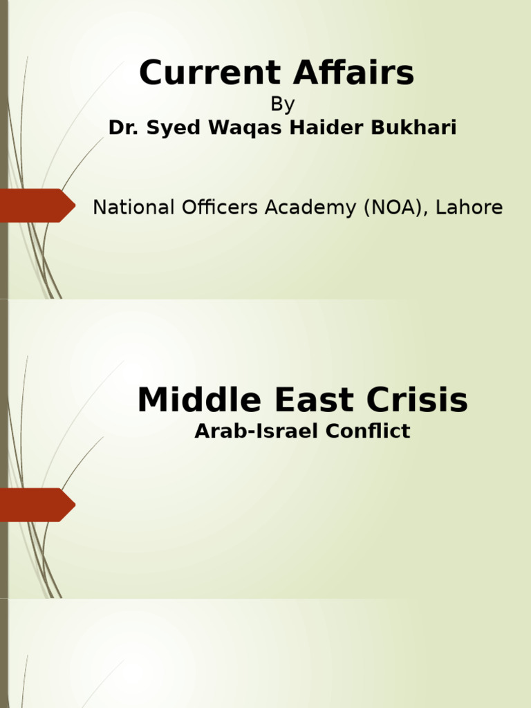 Middle East Crisis Arab-Israel Conflict | PDF | Israel | World Politics