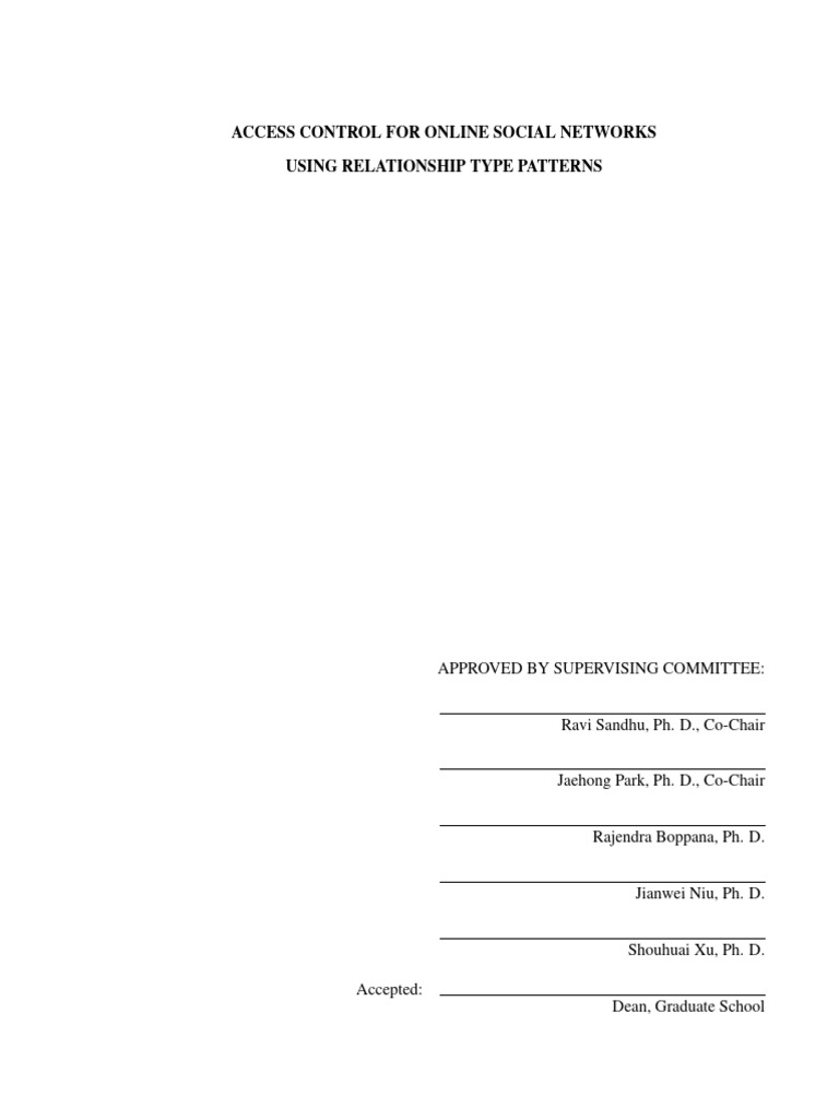 Access Control For Online Social Networks Using Relationship Type ...