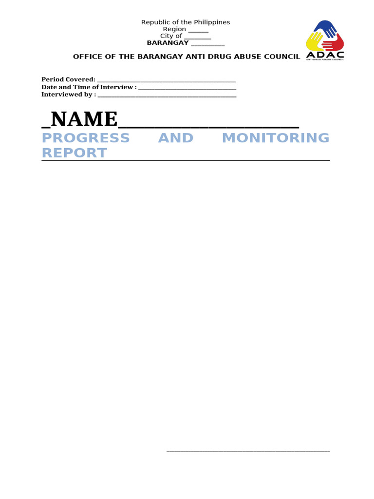 Progress Report Form | PDF