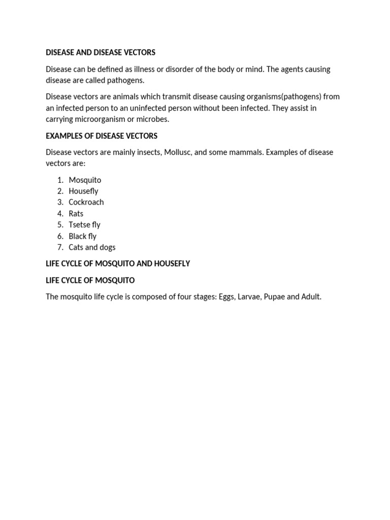 Understanding Disease Vectors and Control | PDF | Mosquito | Pupa
