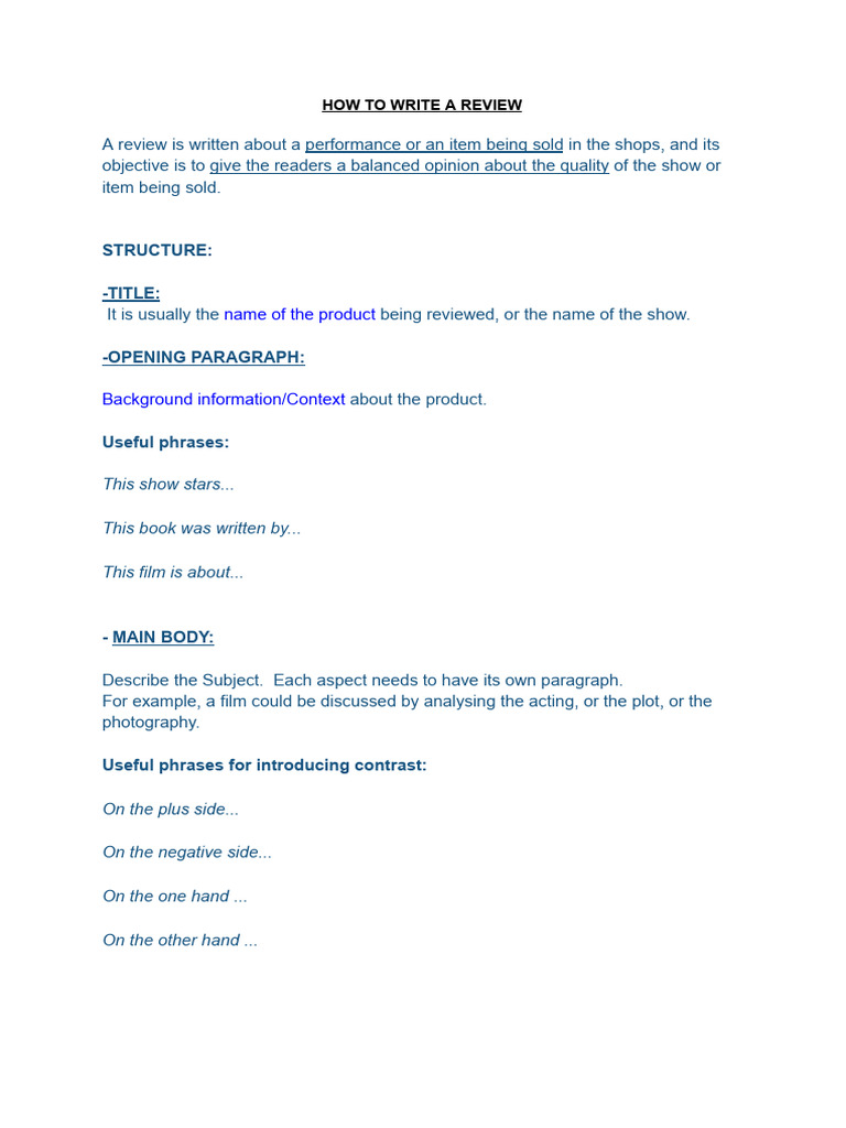 Writing an Effective Review Guide | PDF