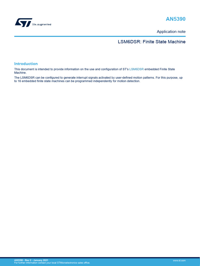 LSM6DSR Finite State Machine Guide | PDF | Computer Science | Computer ...