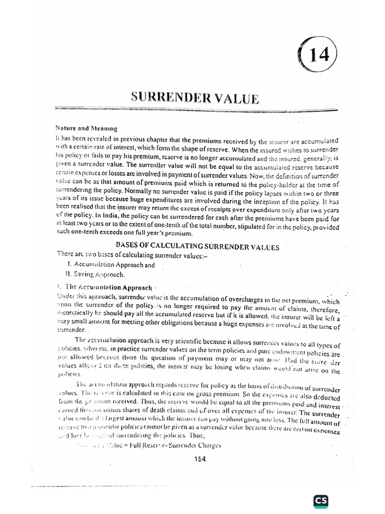 Surrender Value | PDF