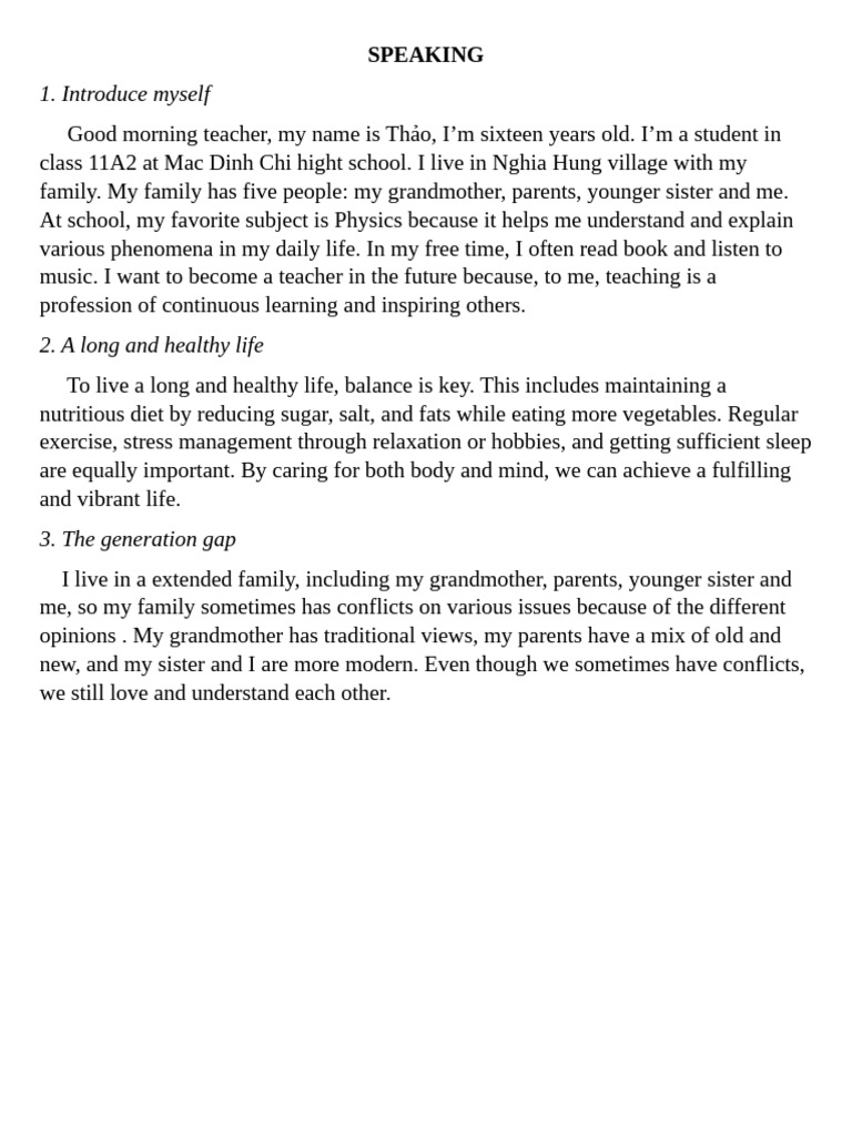 Personal Introduction and Life Insights | PDF