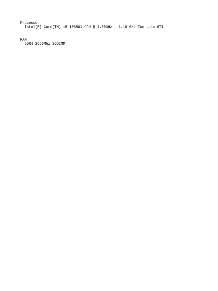 Specification of My Laptop | PDF