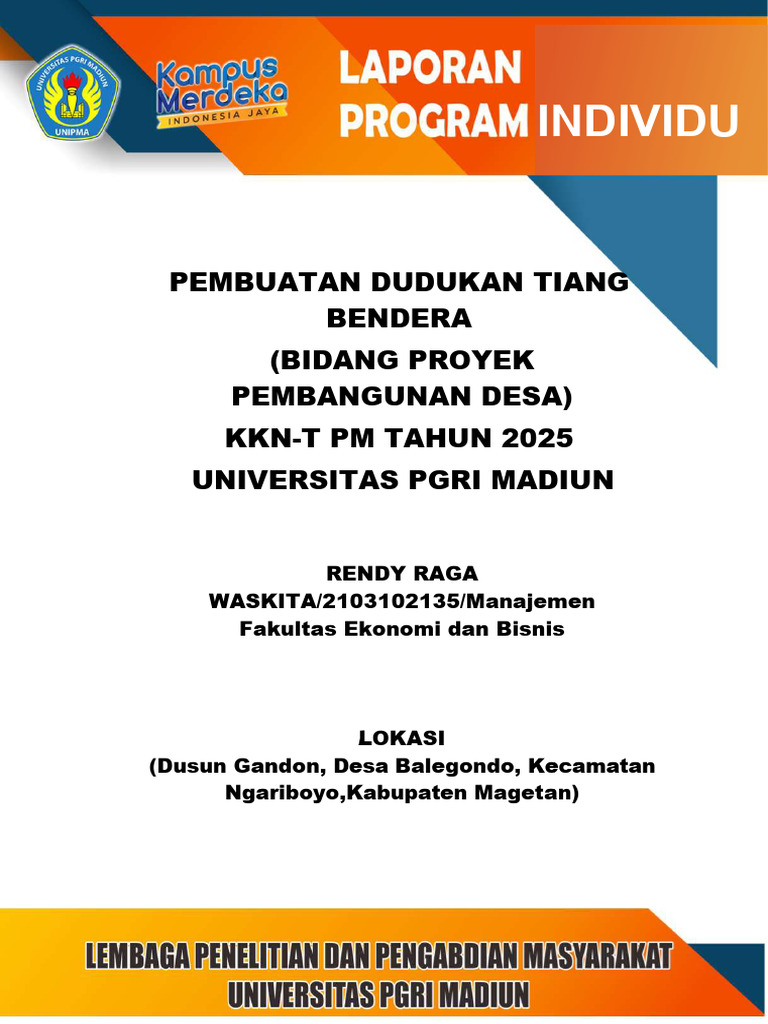 Lap Individu Rendy Proyek Desa FKS 1 (Cover Dengan Judul Font 21) | PDF