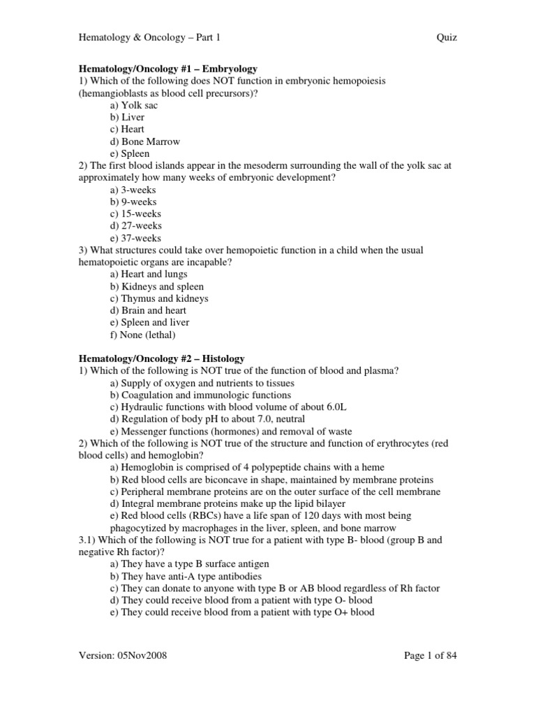 Hematology MCQs[1] Coagulation White Blood Cell