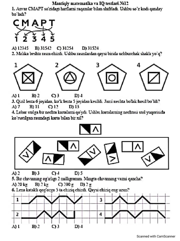 Mantiqiy Matematika N12 | PDF