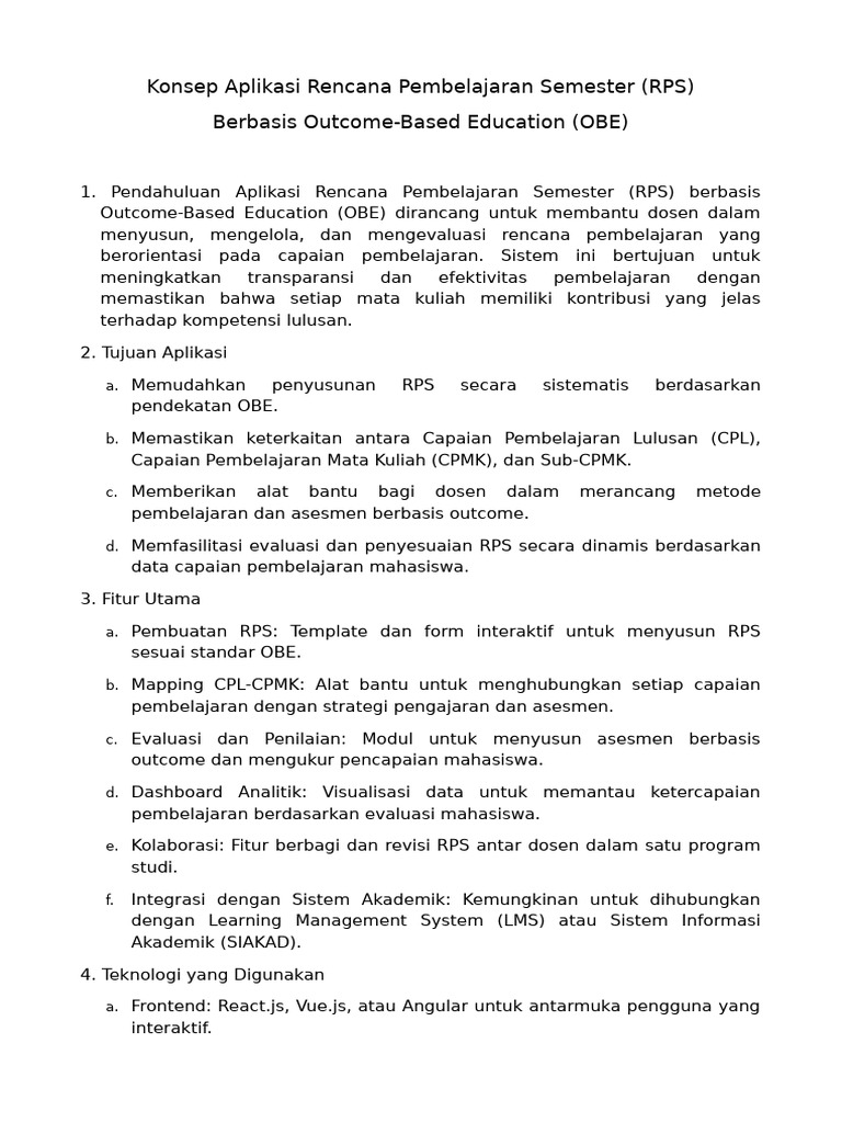 Aplikasi RPS Berbasis Outcome-Based Education | PDF