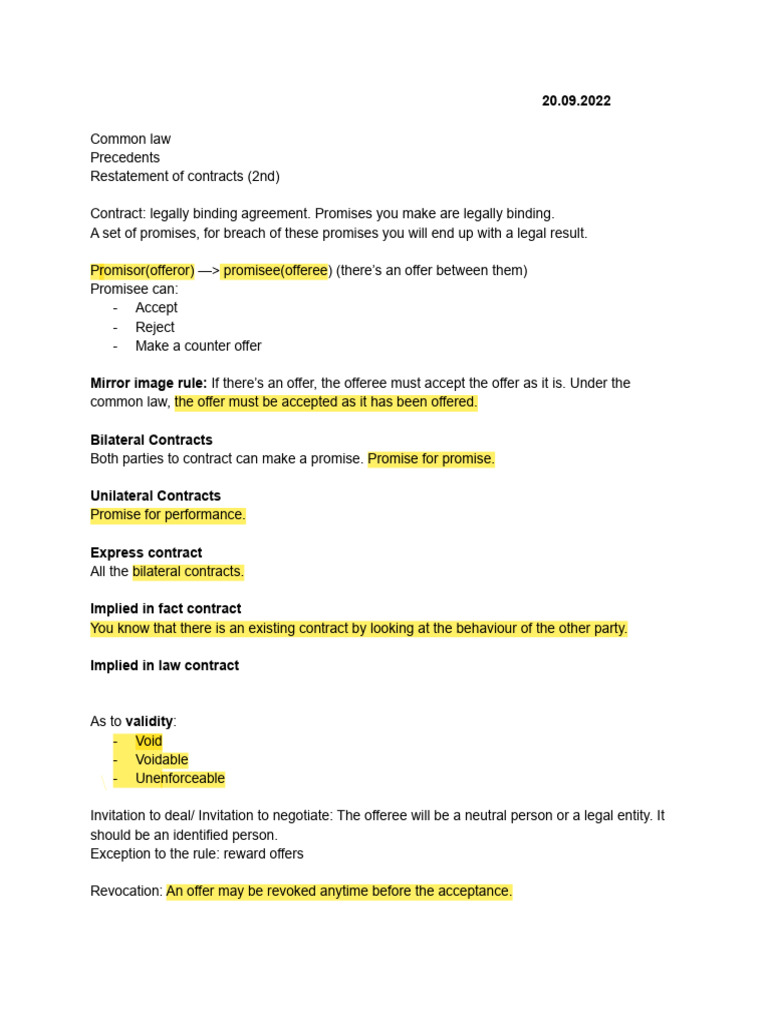 Contracts | PDF | Offer And Acceptance | Damages