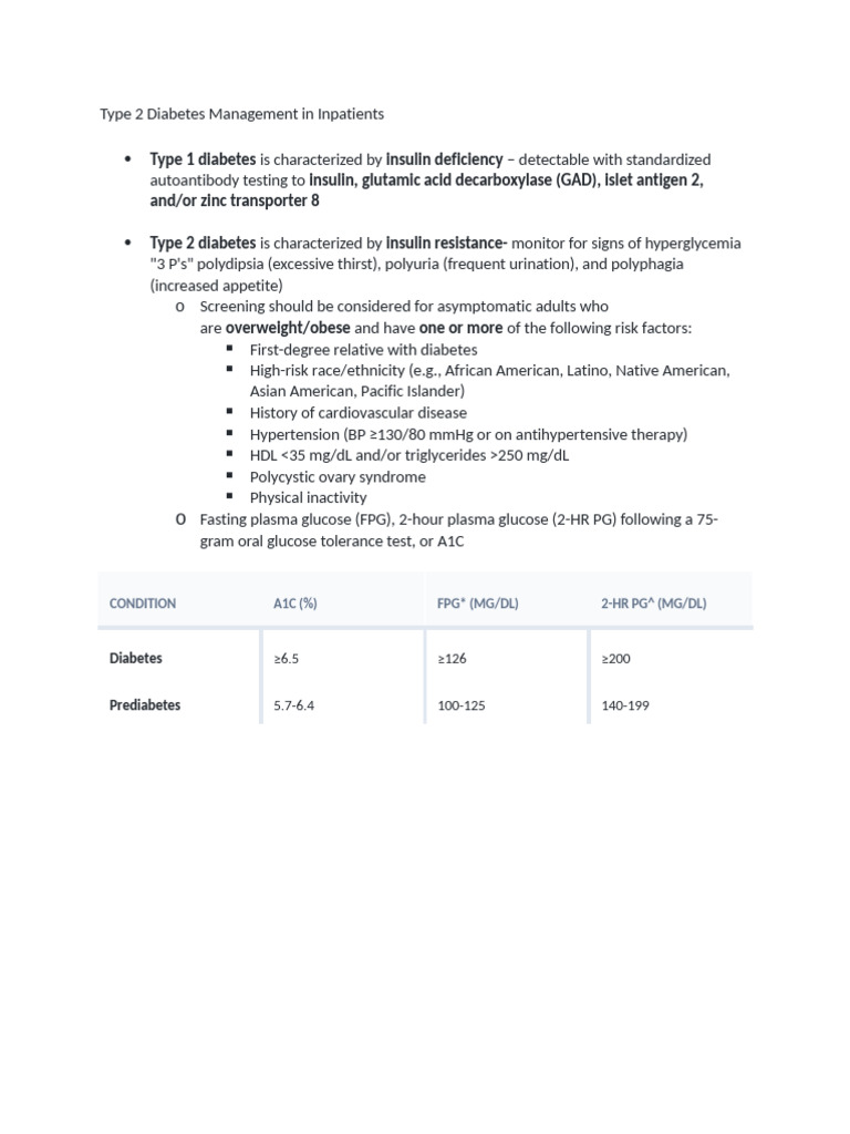 Type 2 Diabetes Management | PDF | Diabetes | Prediabetes