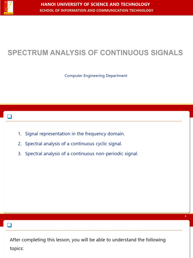 Unit 14 SPECTRUM ANALYSIS OF CONTINUOUS SIGNALS | PDF | Spectral ...