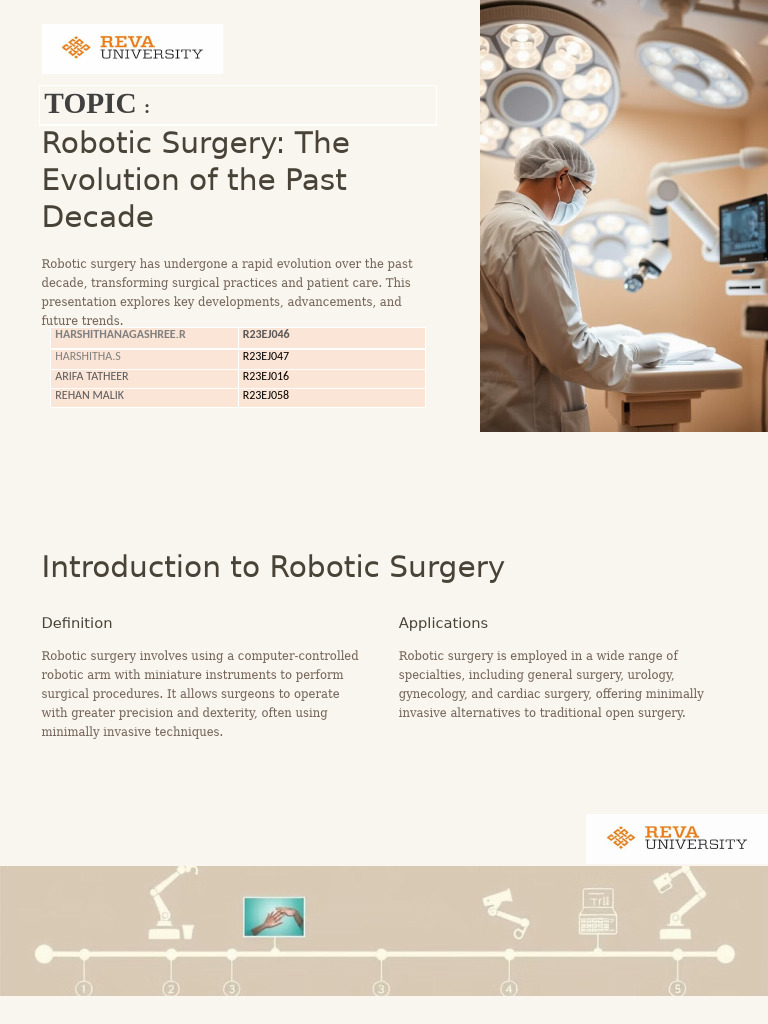 Evolution of Robotic Surgery in 10 Years | PDF | Surgery | Medicine