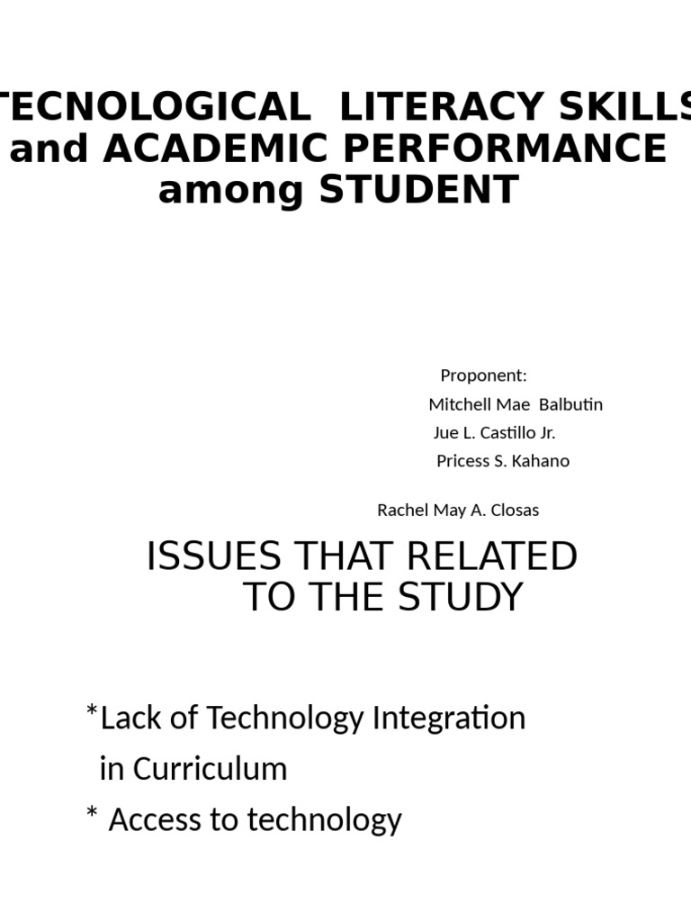 Tech Literacy and Student Performance Analysis | PDF | Validity ...
