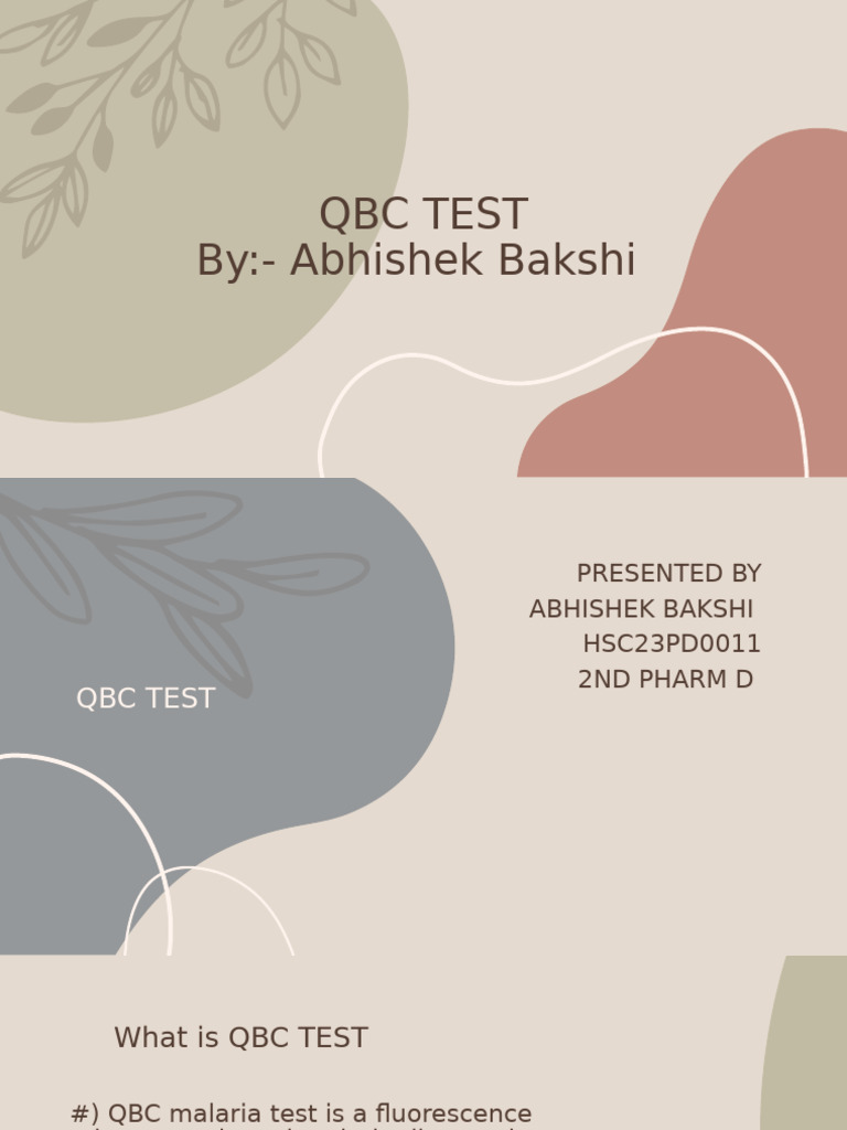 QBC TEST | PDF | Staining | White Blood Cell