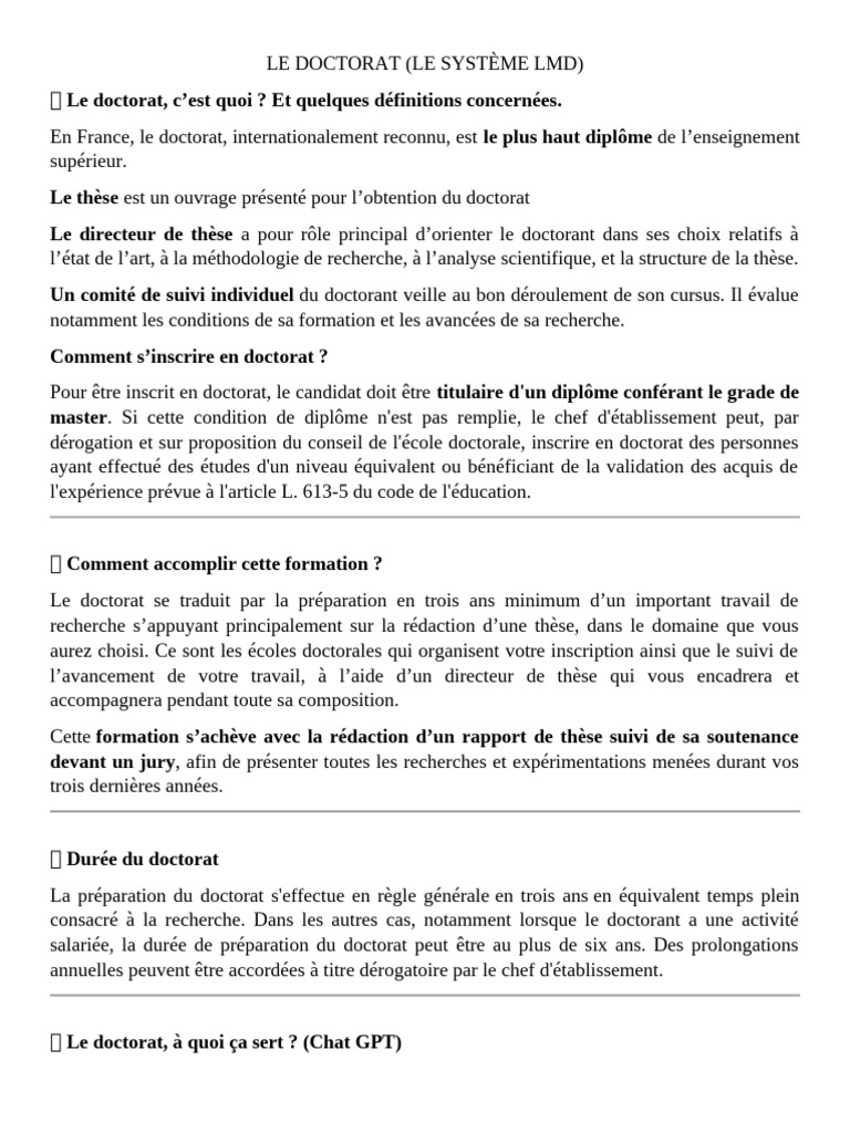Durée du doctorat en France | PDF | Doctorat | Études supérieures